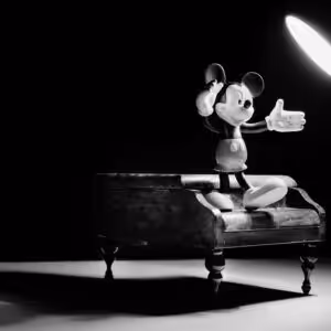 Mickey and piano