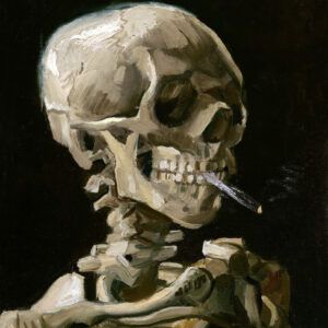 Skull with Burning Cigarette