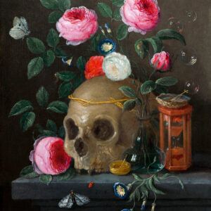 The skull with flowers