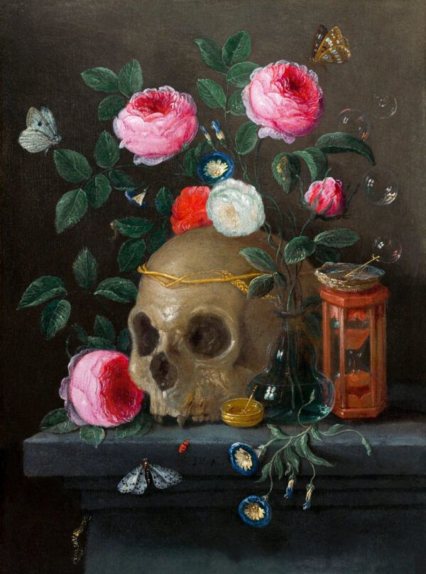 The skull with flowers