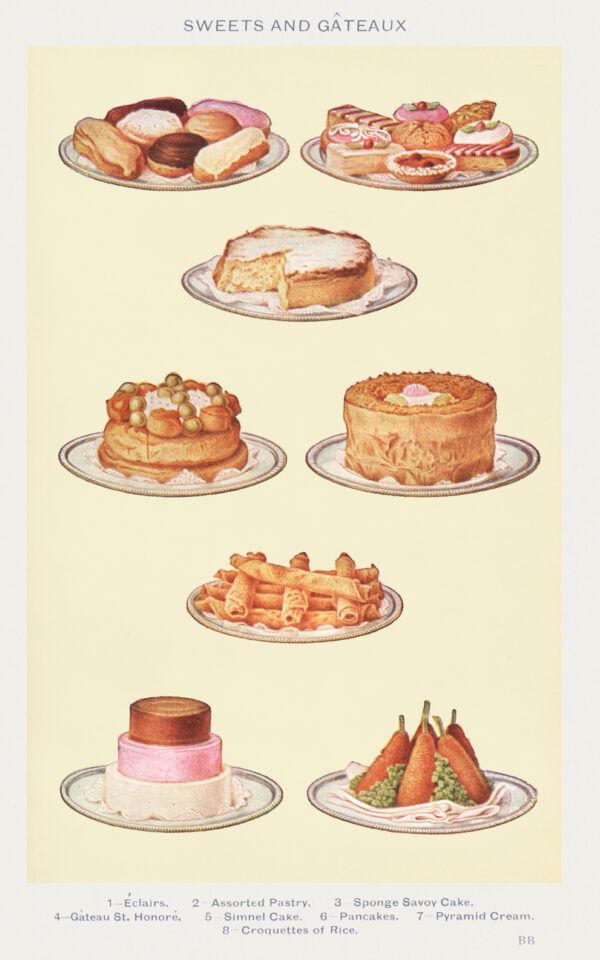 Sweets and gateaux