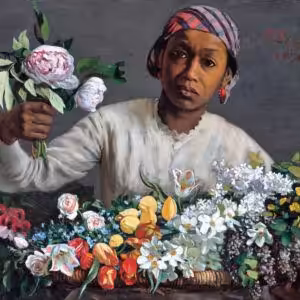 Woman with flowers