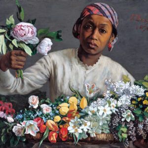 Woman with flowers