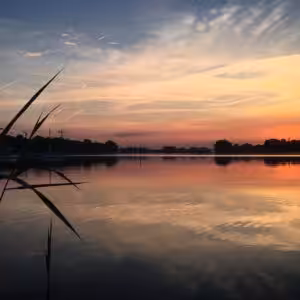 Sunset and lake