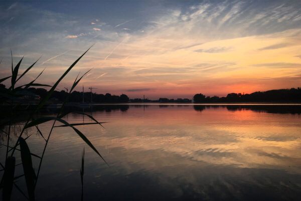 Sunset and lake