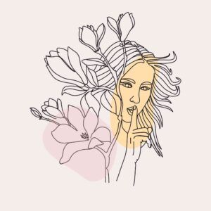 Woman with flowers