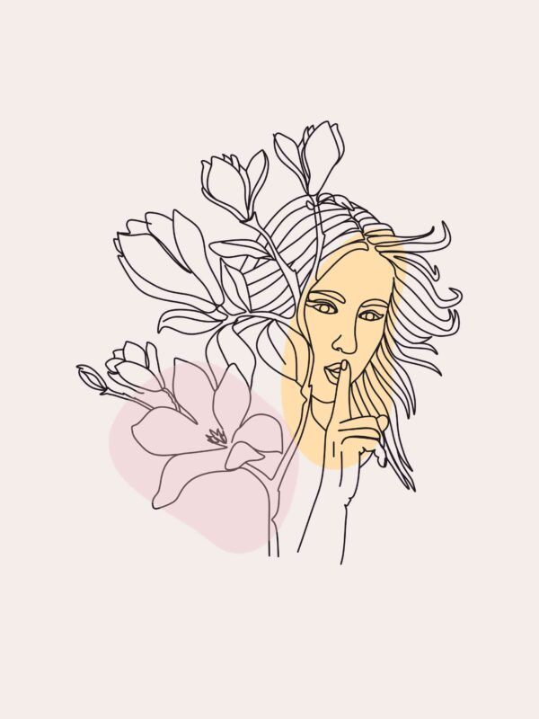 Woman with flowers